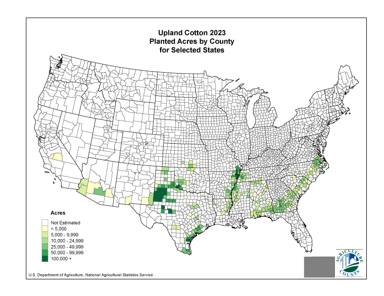 Upland Cotton: Planted Acreage by County