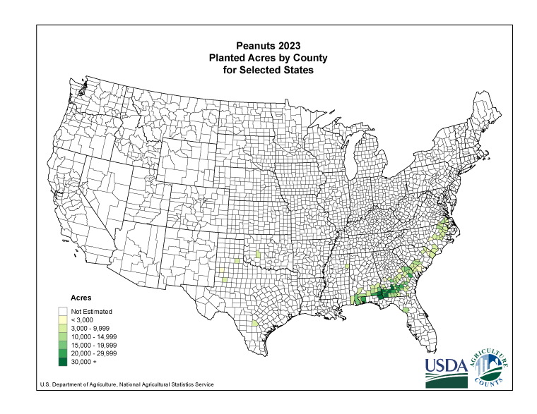 Peanuts: Planted Acreage by County