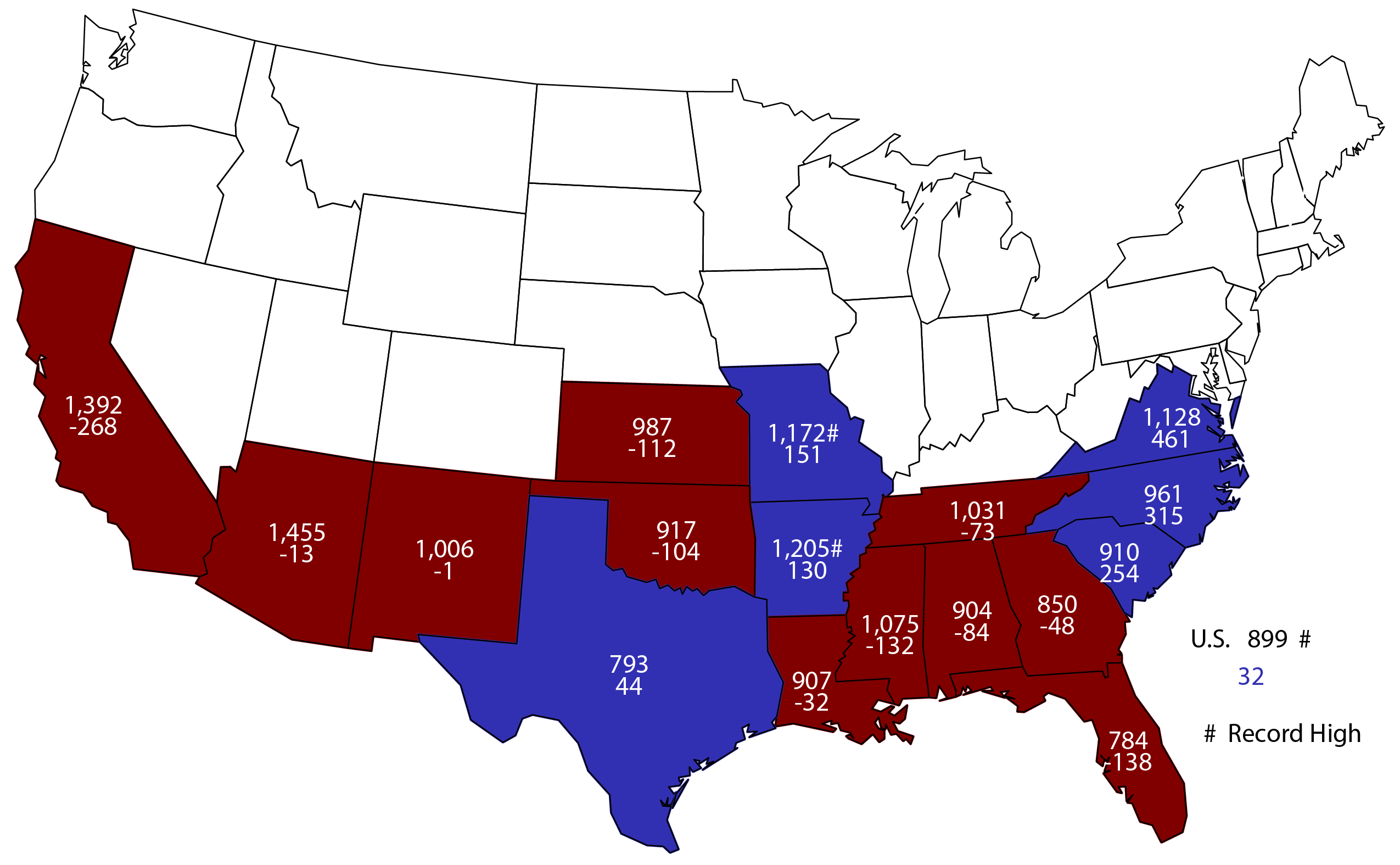 2017 All Cotton Yield - pounds and change from previous year.